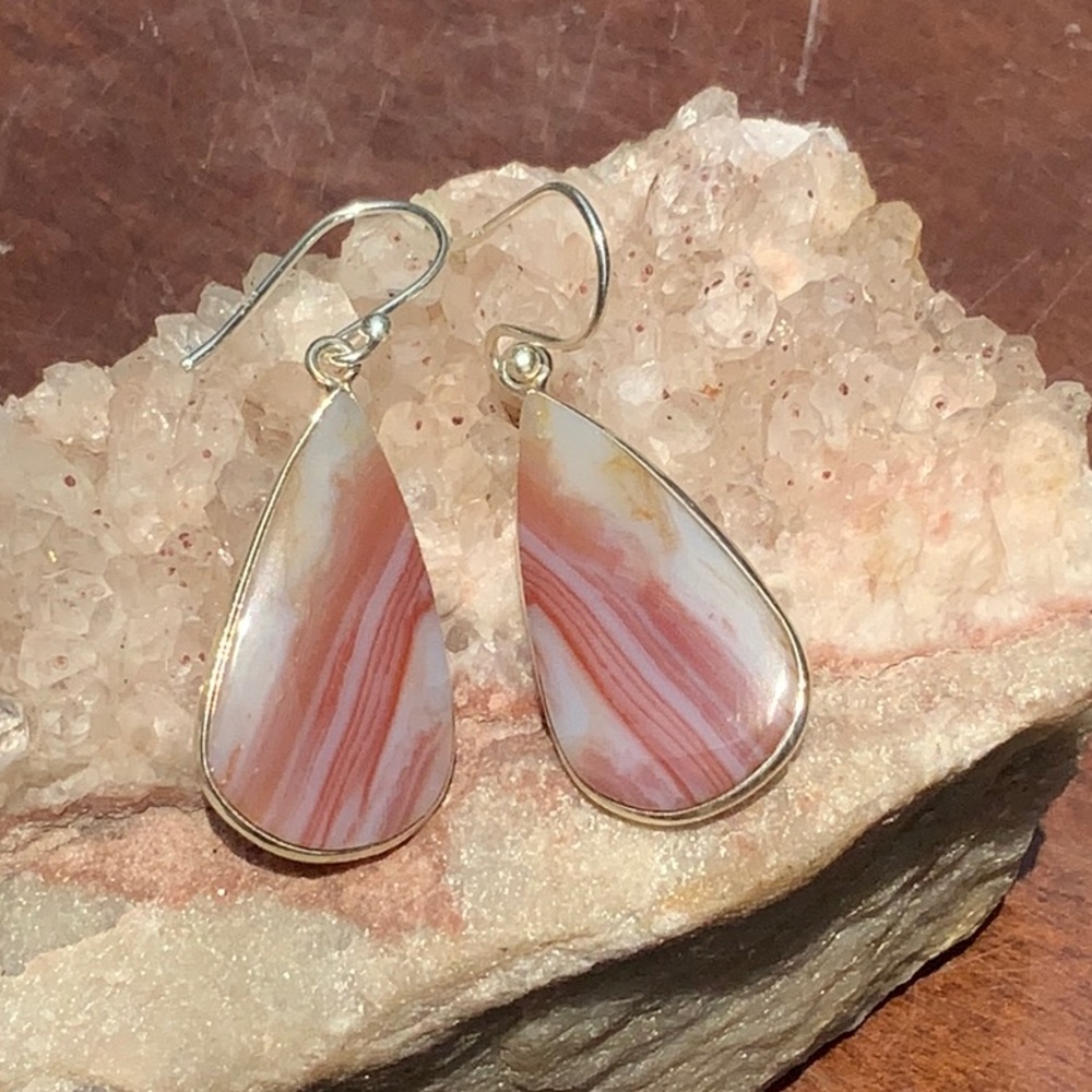 NATURAL IMPERIAL DEDISE JASPER 925 STERLING SILVER EARRINGS